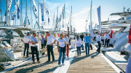 People at a yacht event